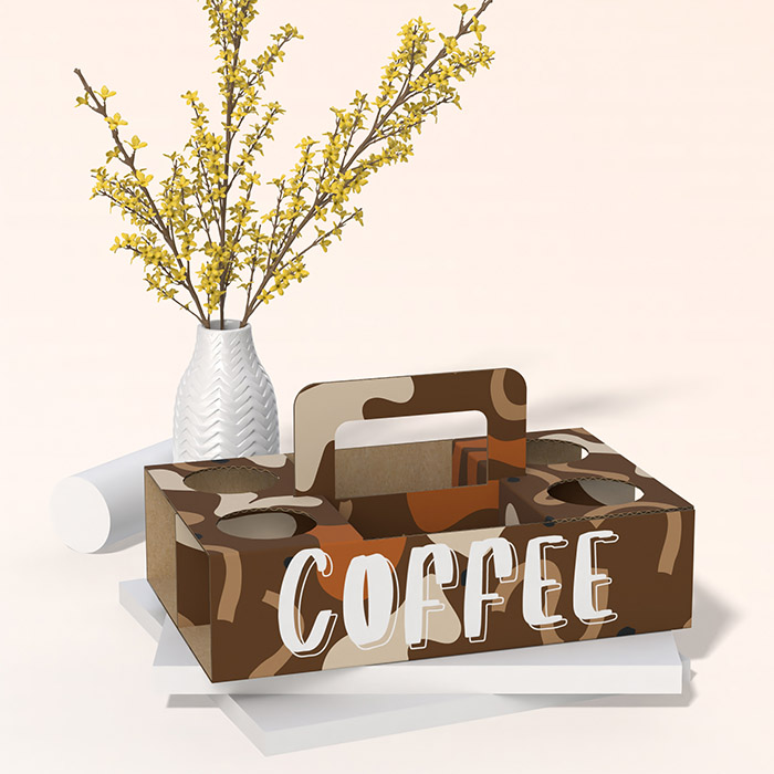 Cardboard Drink Carrier with Handle 